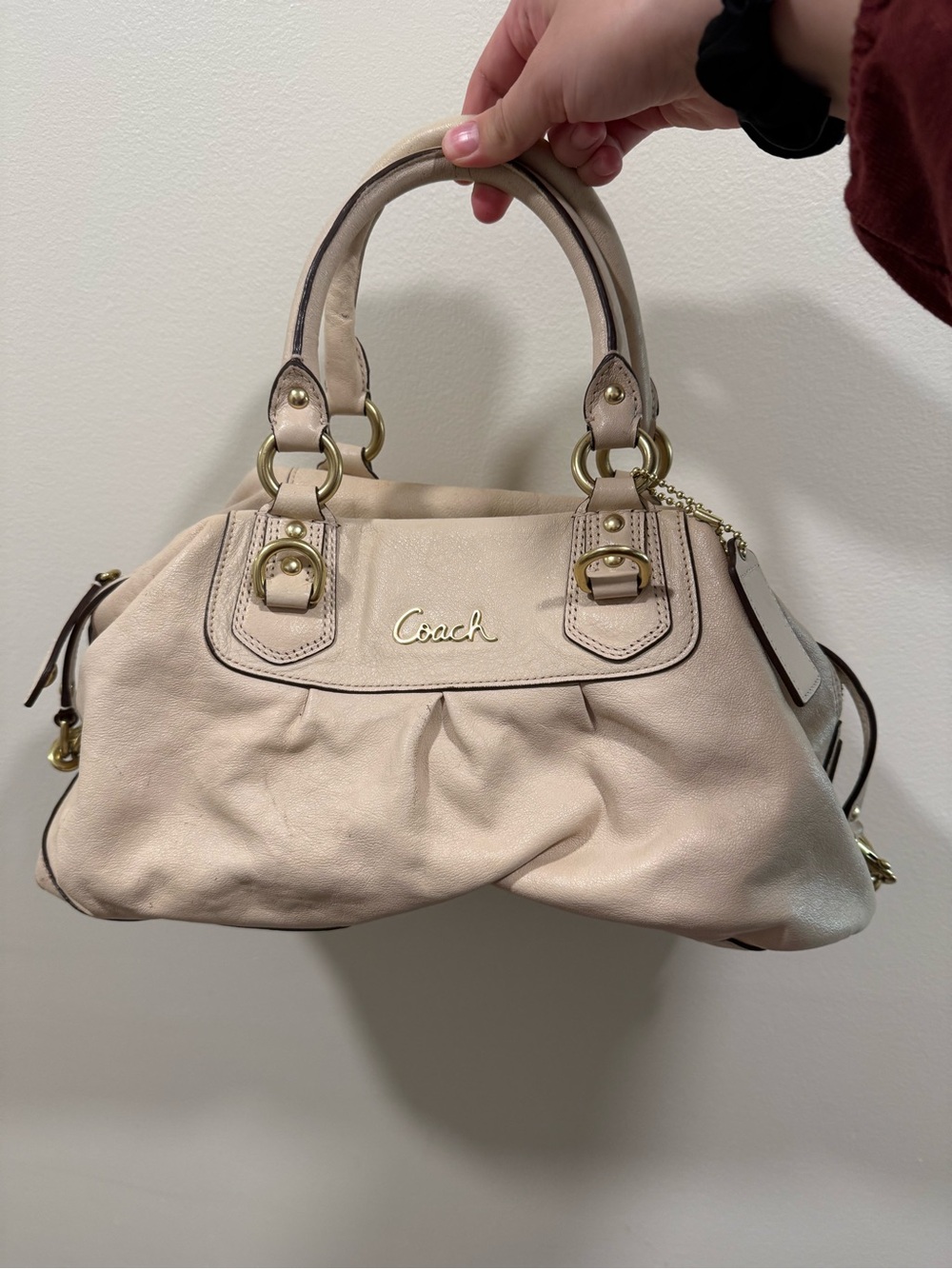 Coach Ashley Leather Satchel with Gold Hardware